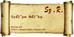 Szépe Réka névjegykártya